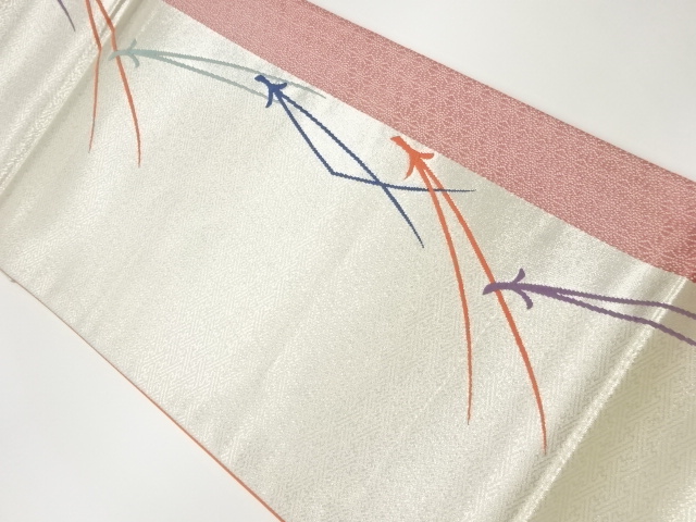 松葉模様織出し袋帯